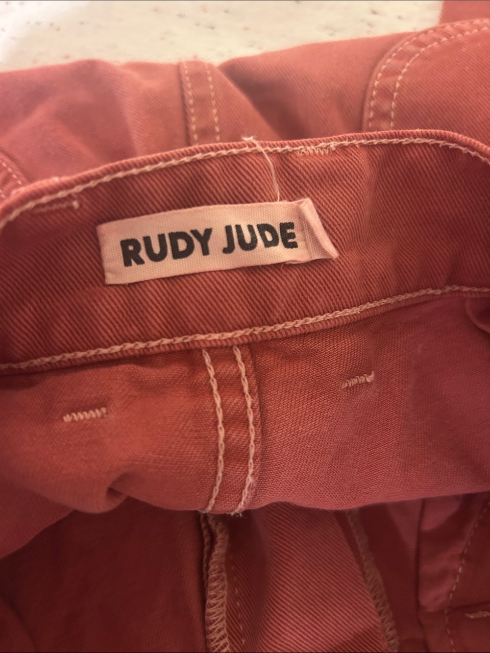 Rudy Jude High-Rise Jeans in Rust Red